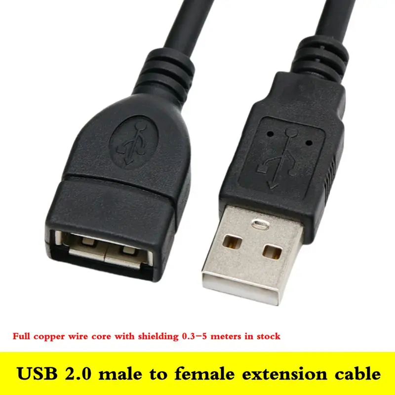 0.3-5m USB 2.0 Male to Female Extension Cable Computer Mouse Keyboard USB Male to Female Printer Data Extension Cable All Copper