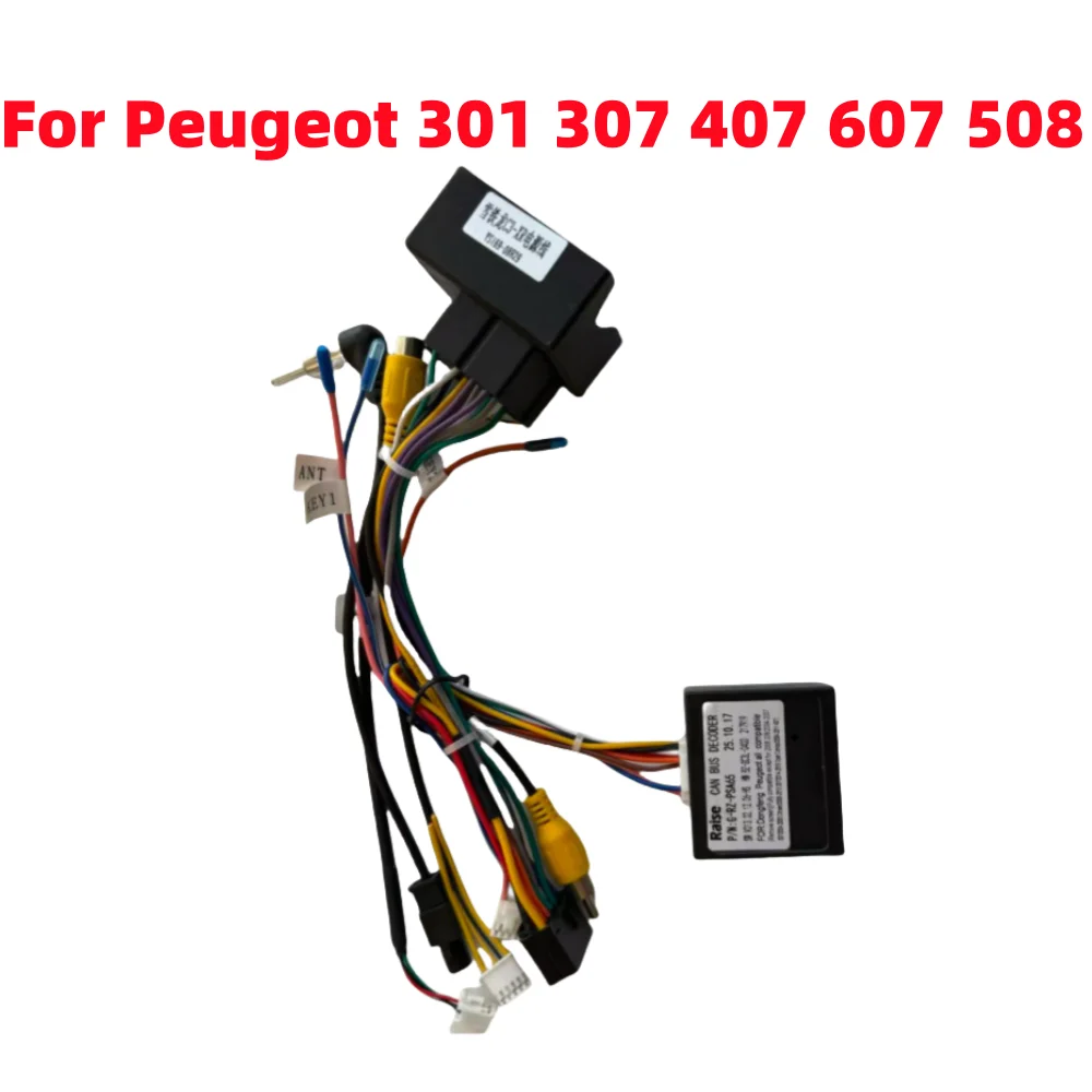 Canbus Box PSA-RZ-65 For Peugeot 408/308/2008/Citroen C3/C4L/C5 DS6/Elysee 16 Pin Wiring Harness Power Cable Android  Multimedia