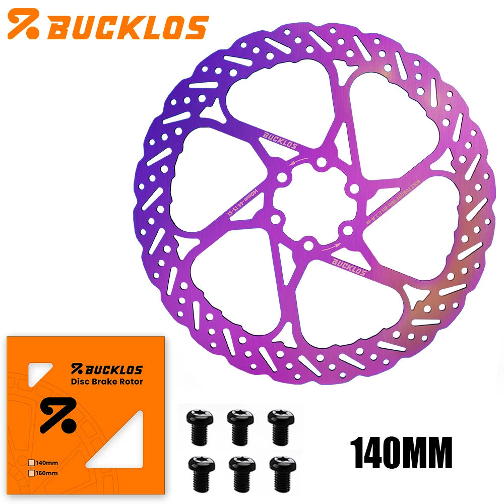 BUCKLOS Fahrrad-Bremsscheibe 140mm 160mm 180mm 203mm Fahrrad-Bremsscheiben für MTB Rennrad Edelstahl-Bremsscheiben Fahrradteile