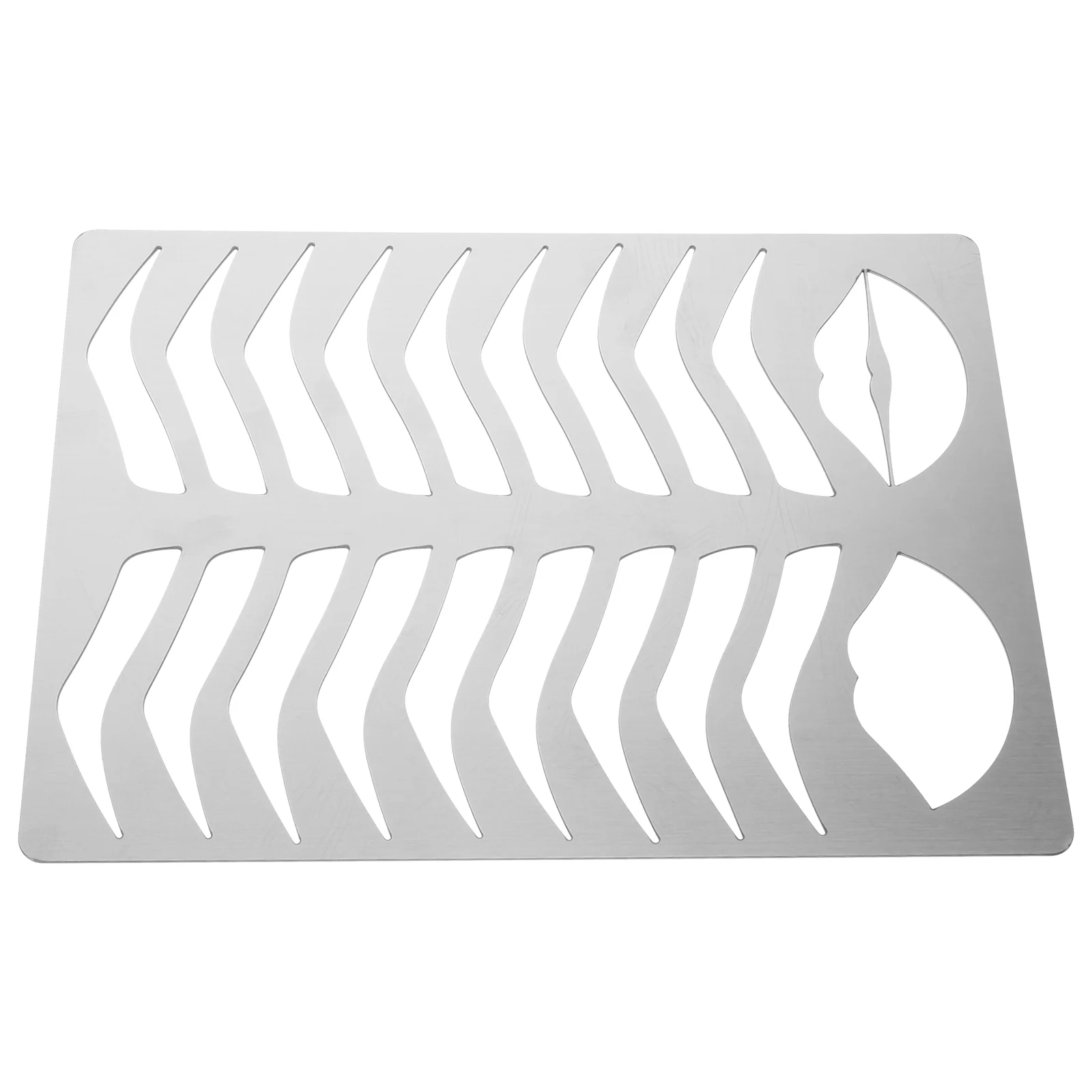 Eyebrow Template Shape Practice Mold Draw Board Drawing Stencil Tool and Lip Stainless Steel Metal