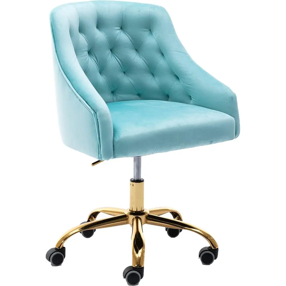 

Comy Home Oice Task Chair with Wheels, Cute ern Upholstered Velvet Seashell Back Adjustable Swivel Vanity Desk Chair, or Women,
