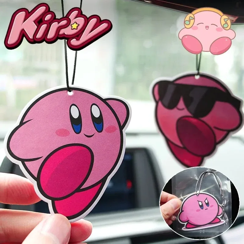 Kirby Cute Car Fragrance Fragrance Pendant Air Freshener Ong Lasting Aromatherapy Diffuser Deodorant Car Pendant Accessories