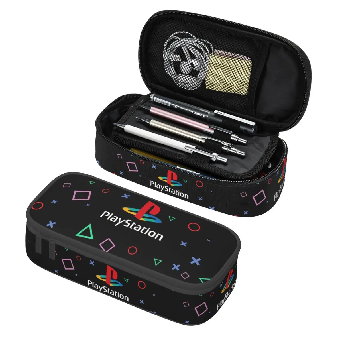 Custom Korean PlayStations Logo Video Game Pencil Case for Boys Gilrs Large Storage Pen Box Bag School Accessories
