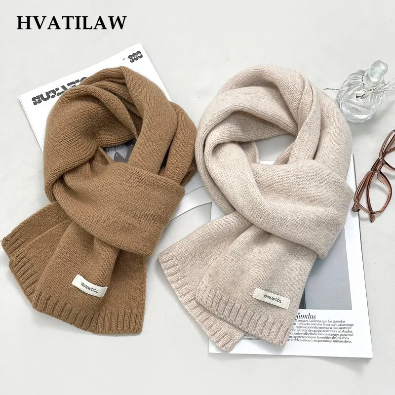 100% Wool Solid Color Scarf Women Gift Winter Warm Thick Soft Cozy Shawl Wrap Pashmina Long Neckerchief Tassel Fringed Elegant