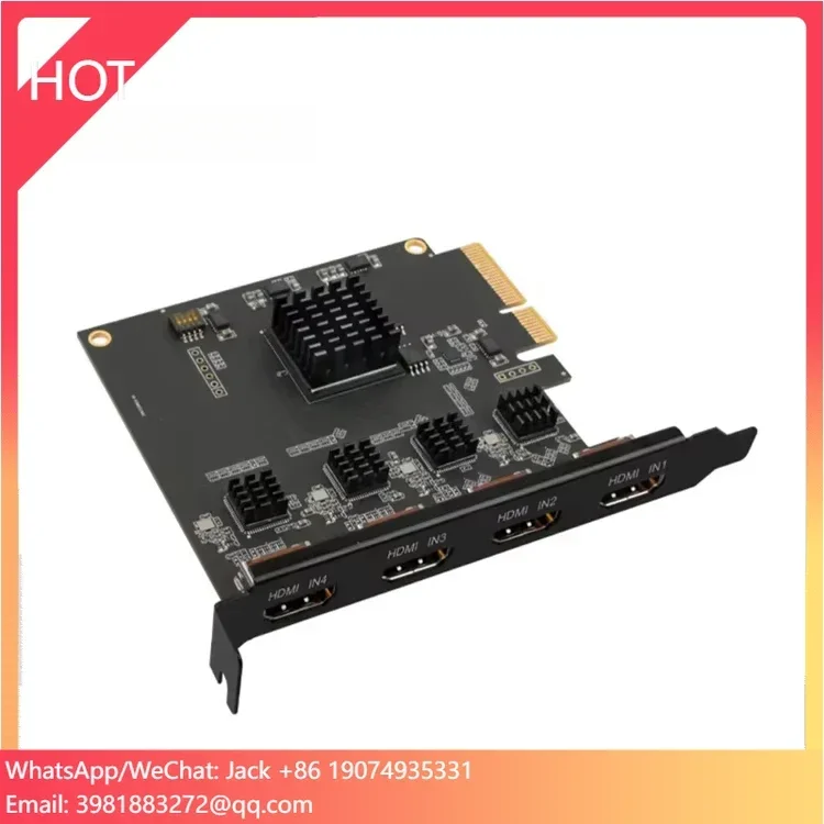 ACASIS livraison directe carte de Capture vidéo à 4 canaux pour jeu PCIe 1080p60 Vmix OBS Streaming