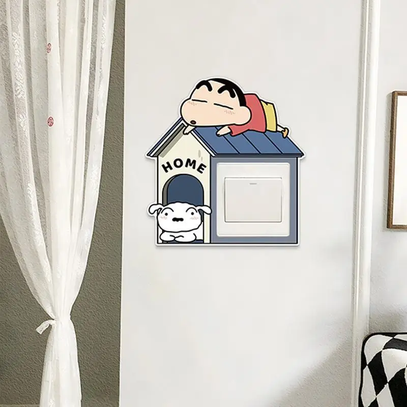 Cartoon Crayon Shin-Chan Switch Sticker Frame Cover Panel Socket Beschermhoes Verfraaiing Decoratie Sticker Groothandel