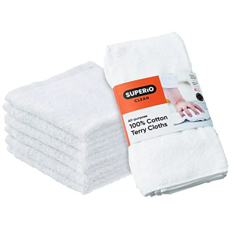 

Terry Cloth Rags Washcloths 100% Cotton"Cleaning Cloths, Kitchen Towels, Facial Washcloth, Spa Cloths, Hand Towel, Small Lint F