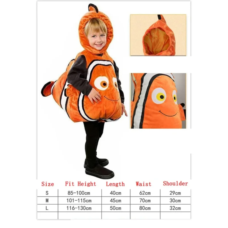 Disfraz con capucha de Anime Nemo para bebé, mono con sombrero para fiesta de navidad