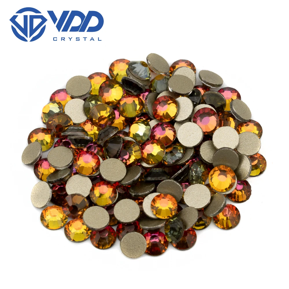 VDD Volcano Premium Glas-Strass-Steine, goldfarben, mit flacher Rückseite, Kristall-Strass-Steine – Brillanter Glanz für Heimwerkerarbeiten JD999-062 – Detail 1