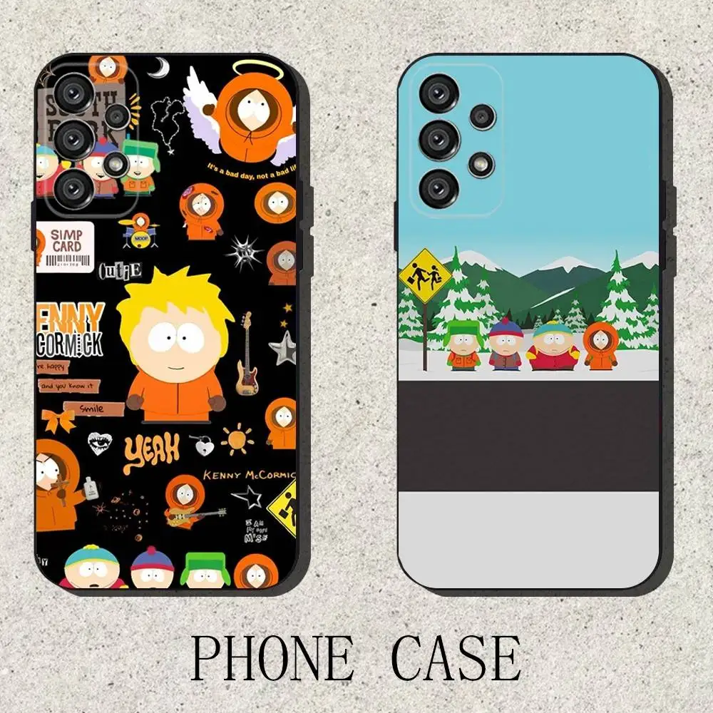 

Funny S-South-Park Cute Phone Case for Samsung S25 S24 S23 FE S22 S21 S20 FE plus Ultra Black soft shell