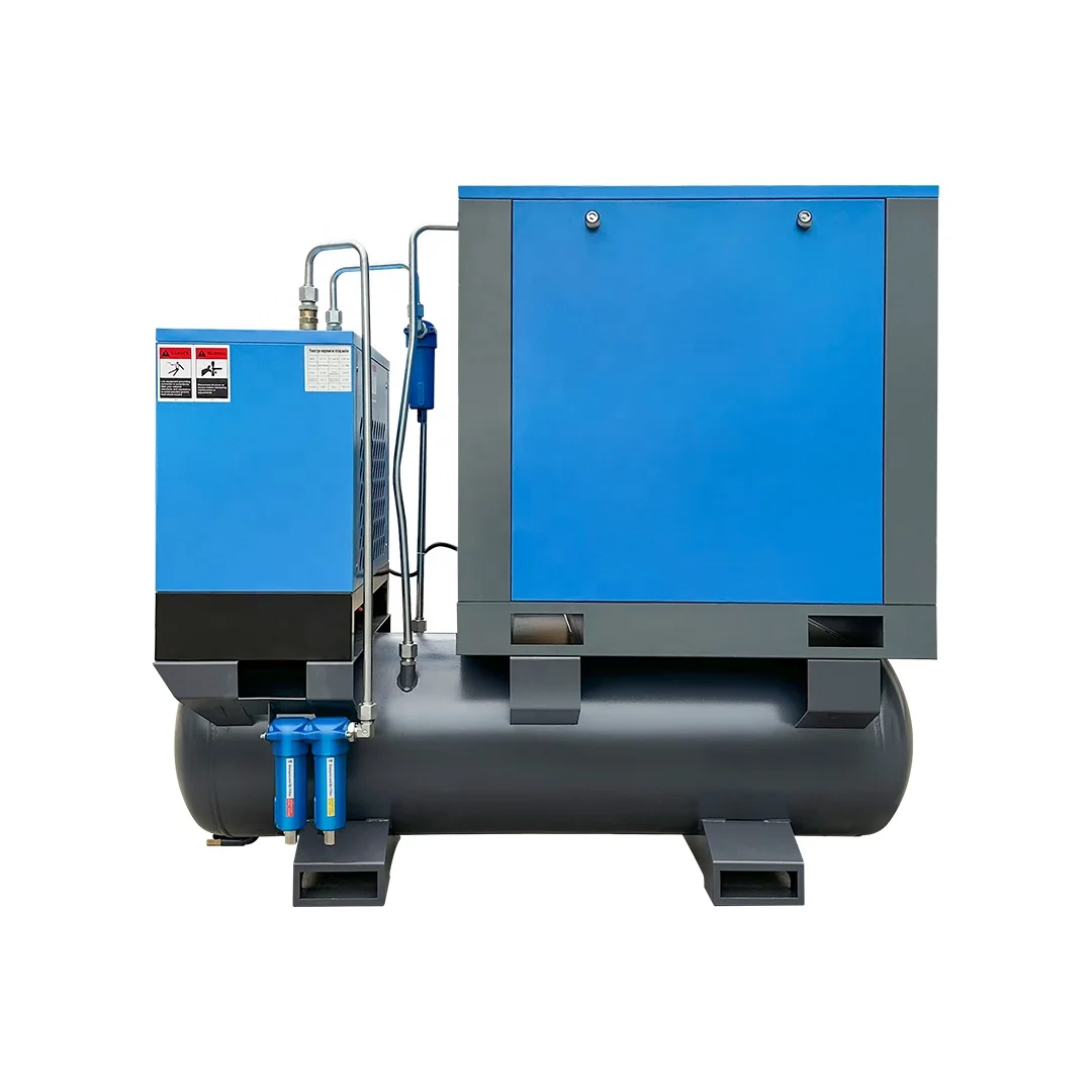 Industrial All-in-One 5.5-30 kW Screw Air Compressor 7-12 bar 380V 50Hz Direct Drive