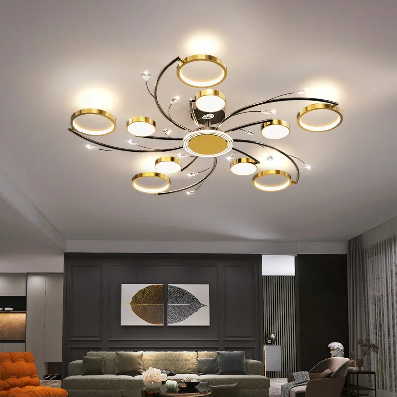 

Nordic Living Room Chandeliers Luxury Crystal Ceiling Decoration Lamp Simple Modern Atmosphere Bedroom Lustres De Cristal Lamp