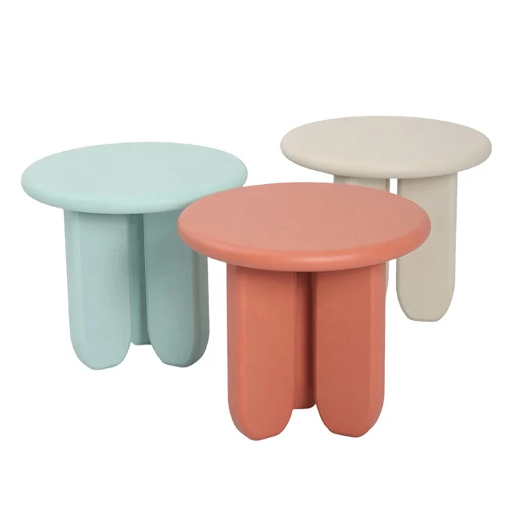 

bn-Custom Modern Design Side Table Frosted Painting Colorful Living Room Coffee Table Set for Home Hotel Villa*