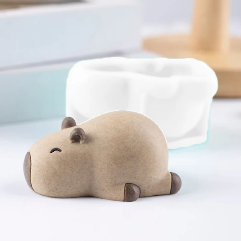 Bonito capivara pudim molde mousse molde de silicone creme molde bolo dos desenhos animados capivara decoração do bolo cozimento ferramenta de padaria