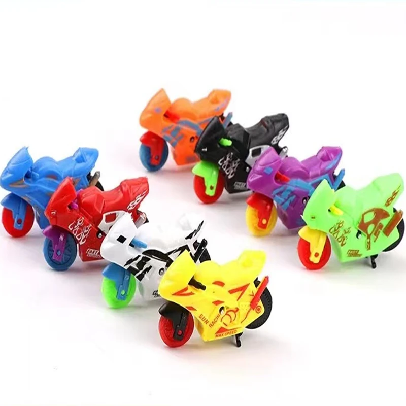 6Pcs Mini Colorful Plastic Pull Back Motorcycle Toys  for Kids Birthday Party Favors Pinata Filler Carnival Prizes Fun Game Gift