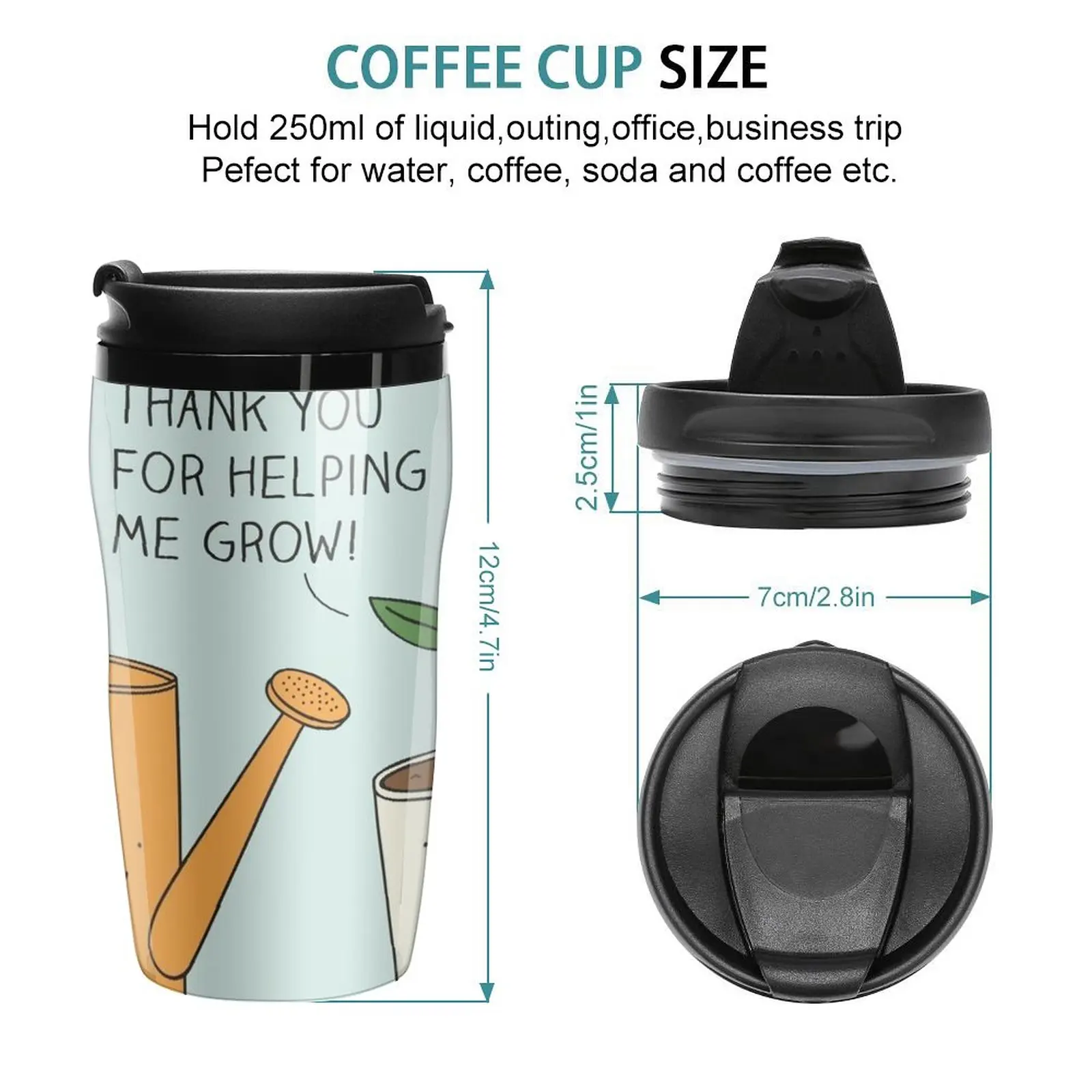 New Thank you for helping me grow! Travel Coffee Mug Large Coffee Cups Tea Cup