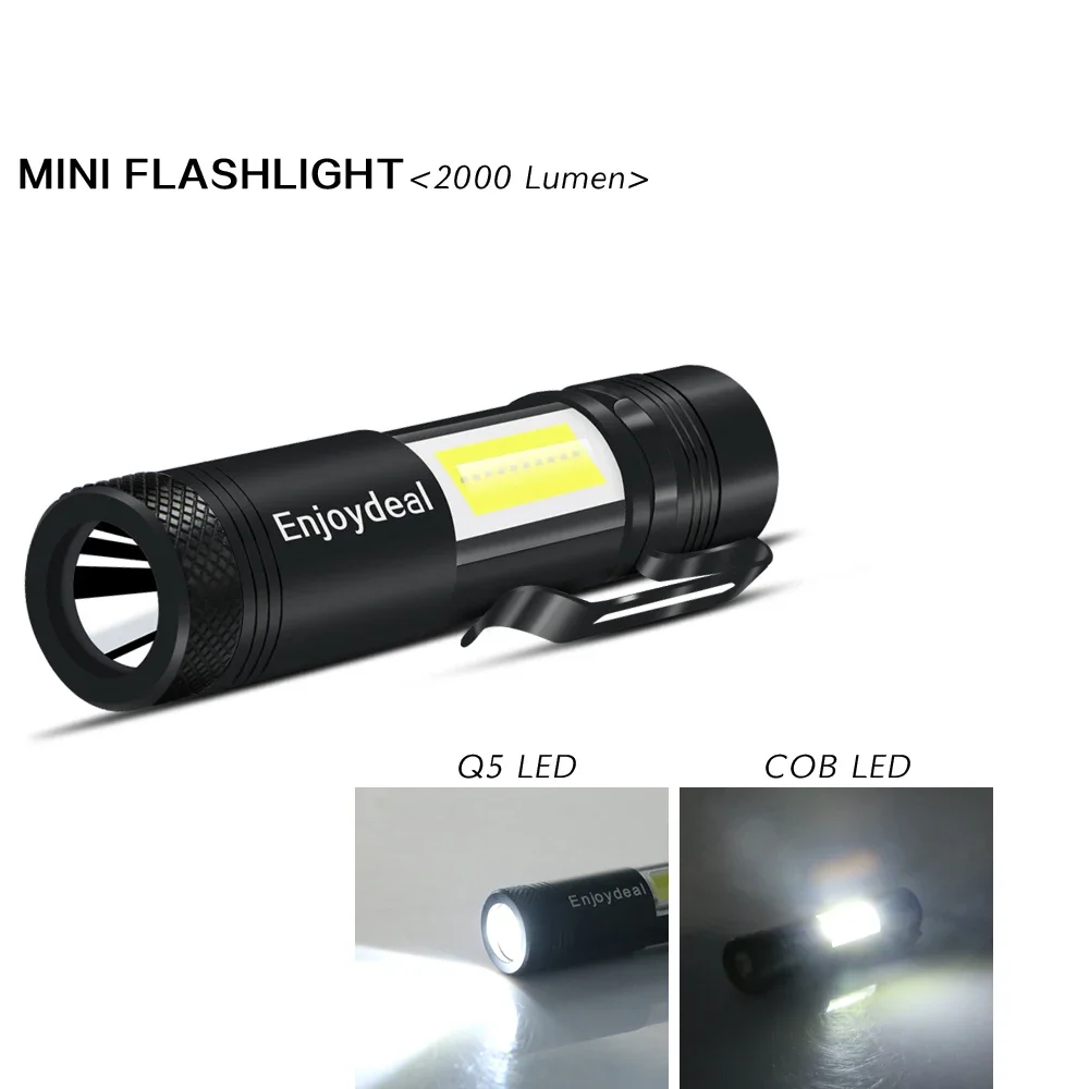 Torcia a LED 2000LM Ultra Bright Mini penlight Zoomable Torch Focus Pocket LED torcia impermeabile per l'escursionismo in campeggio