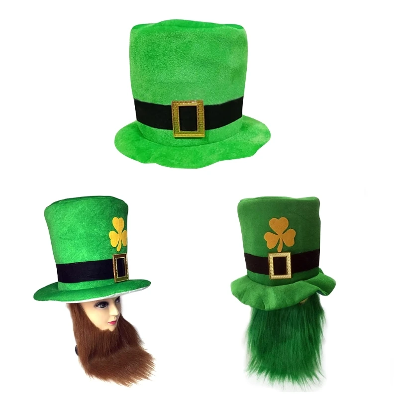 St. Patricks Day Chunky Patrick Wrinkled Hat Leprechaun Warm Winter Gifts