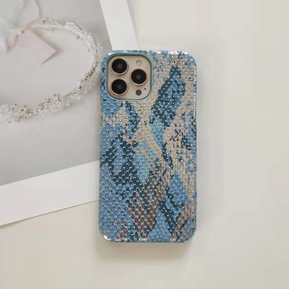 

New Hot Stamping Snake Pattern Suitable for iPhone 17 Phone Case 16promax Half Pack 15pro 14 13 Hard Anti Drop Protection Cover
