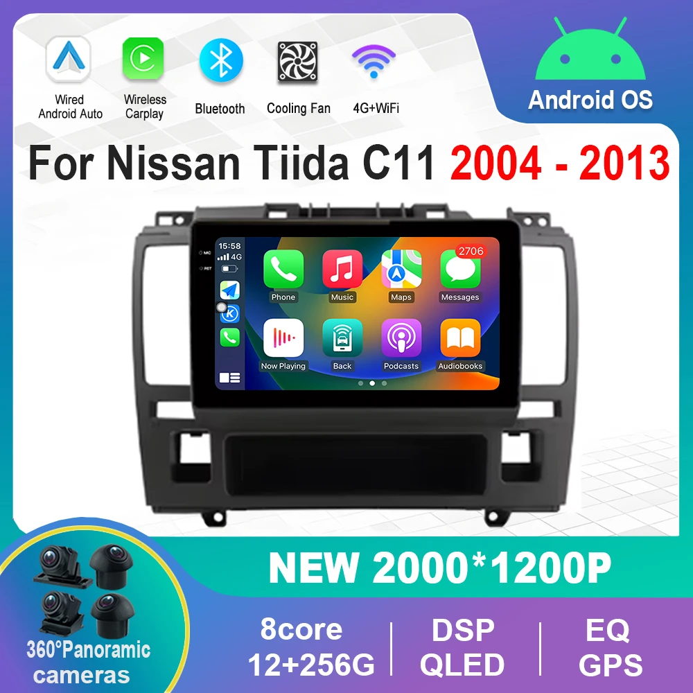 

Car Radio Multimedia Player Android Auto 9 '' for Nissan Tiida C11 2004 - 2013 GPS Navigation WiFi DSP Stereo Carplay Bluetooth