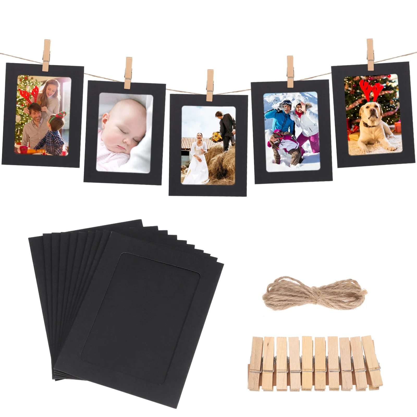 

10 Pcs Postcard Office Photo Frame Frames for Photos Fold Wooden Picture Collage with Clips