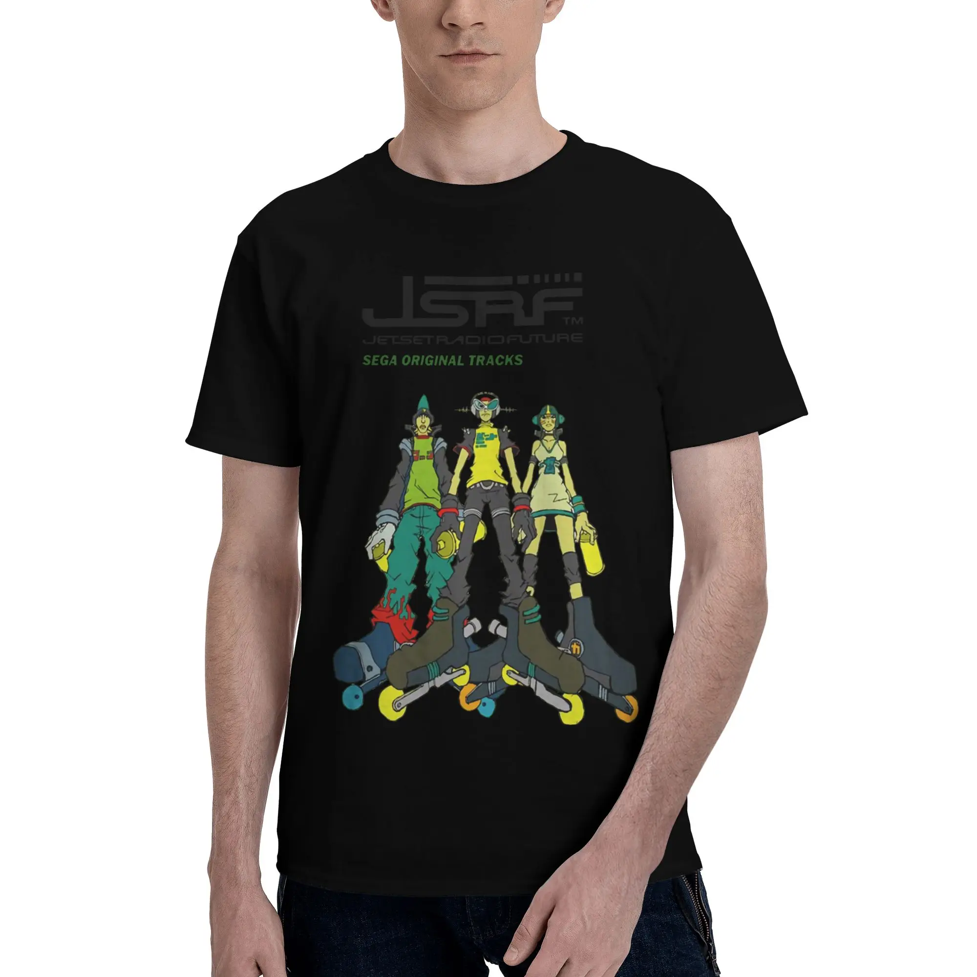 Jet Set Radio Future Soundtrack Cover Cloud-Like Feeling Reversible T-shirt Home Lazy Tee