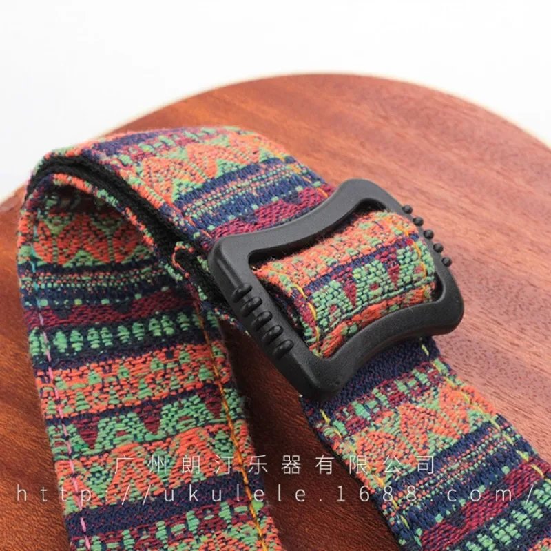 70cm-115cm 5cm Wide Universal Guitar Strap with Adjustable Nylon Embroidery Bohemian Style Guitar Strap PU Leather Folk