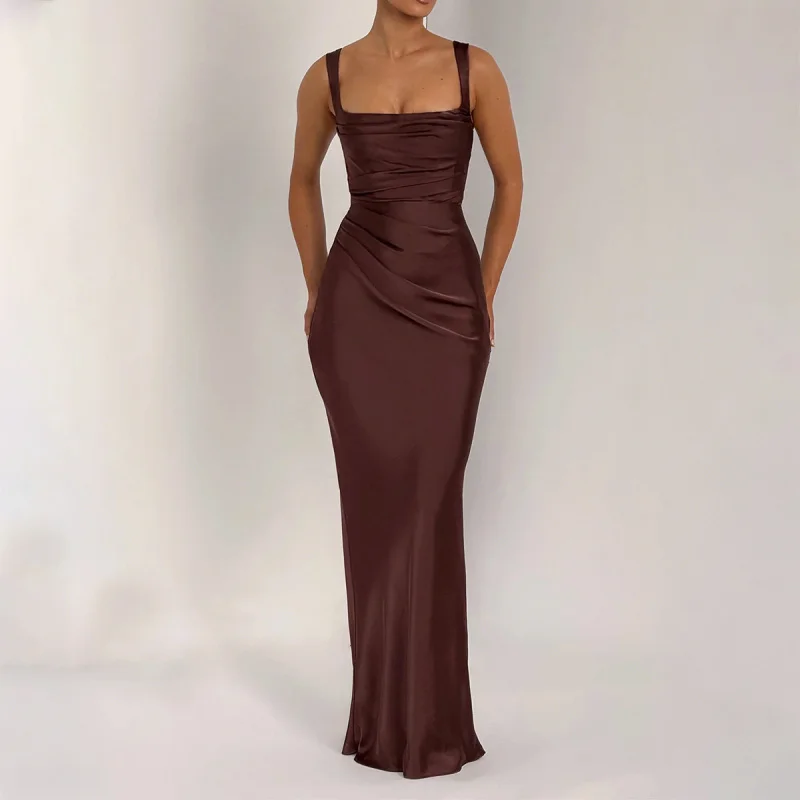 

Spicy Girl Strap Bodycon Dress Women's Fashion Autumn Winter 2025 Trendy Chic Strappy Slim Fit Evening Party Dress