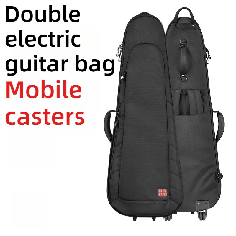 Rainproof Electric Guitar Bag Portable Shoulders Movable Shockproof Wear-resistant Guitar Bag Musical Instrument Accessories