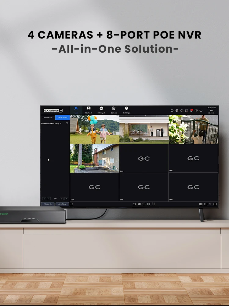 C 4CH 5MP 25fps POE Kit نظام التعرف على الوجه الأمن مراقبة الصوت فيديو HiEasy G.Craftsman #4