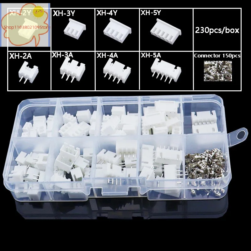 [HM]230Pcs XH2.54 PH2.0 2p 3p 4p 5 Pin 2.54mm 2.0mm Pitch Terminal Kit JST Connector Wire Connectors Adaptor Box Packing