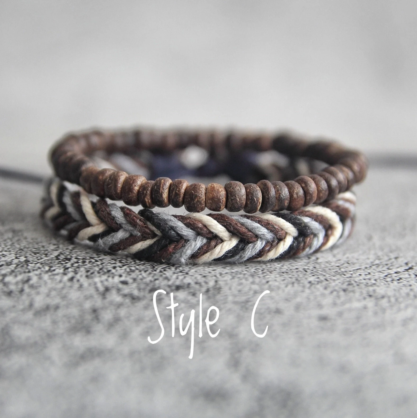 Boho Braided Bracelets, Handmade Bracelets, Boho Beaded Bracelet Gift for Him or Her, Mother's Day Gift, Father's Day Gift, 2pcs - view 4