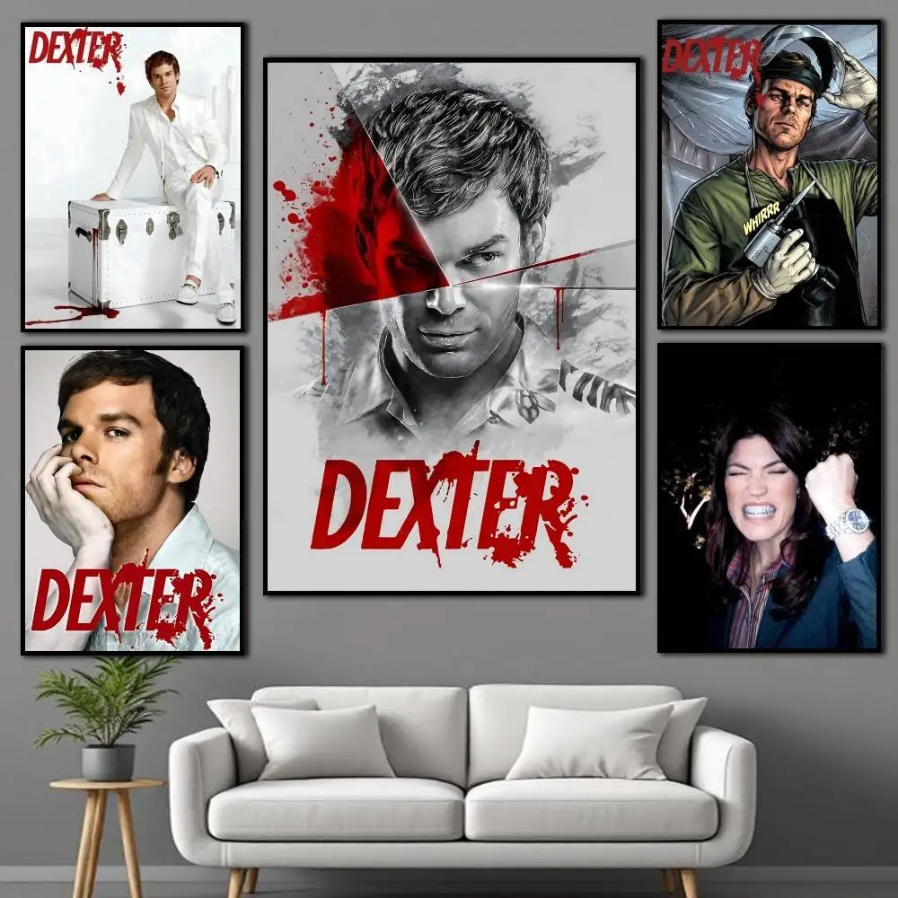 Bay Harbor Butcher Movie D-DEXTER Poster Self-adhesive Waterproof Paper Sticker Coffee House Bar Room Wall Decor