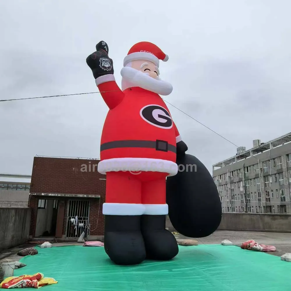 Custom Made Christmas Inflatable Santa Claus With Gift Bag Giant Display Blow Up Santa Model Outdoor Xmas Backyard Holiday Decor