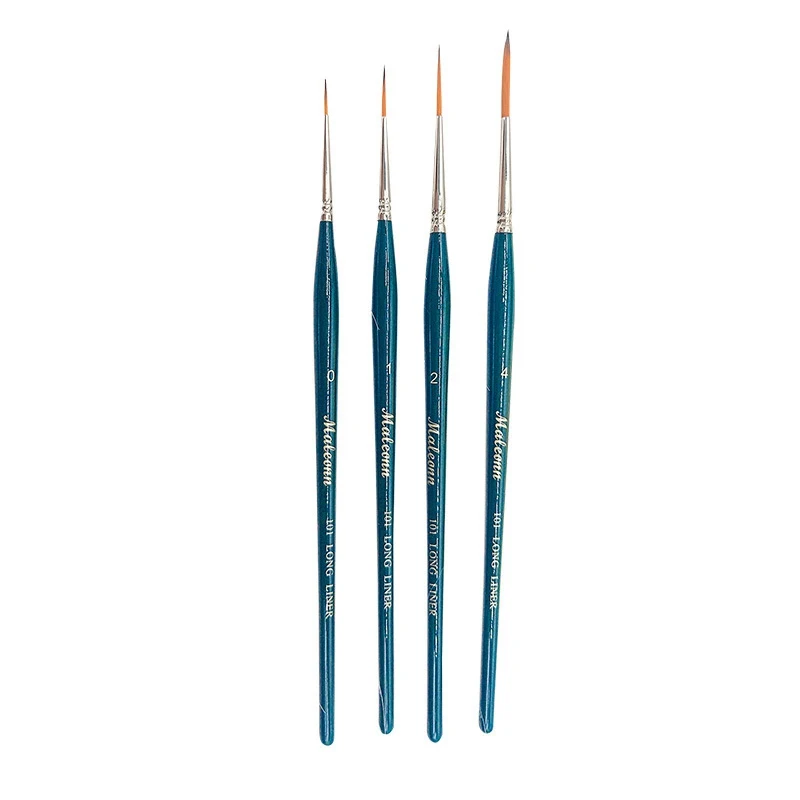 Maleonn 2pc Miniature Paint Brushes Long Detail Fine Thin Hook Line Pen For Acrylic Watercolor Oil Gouache Painting Art Supplies