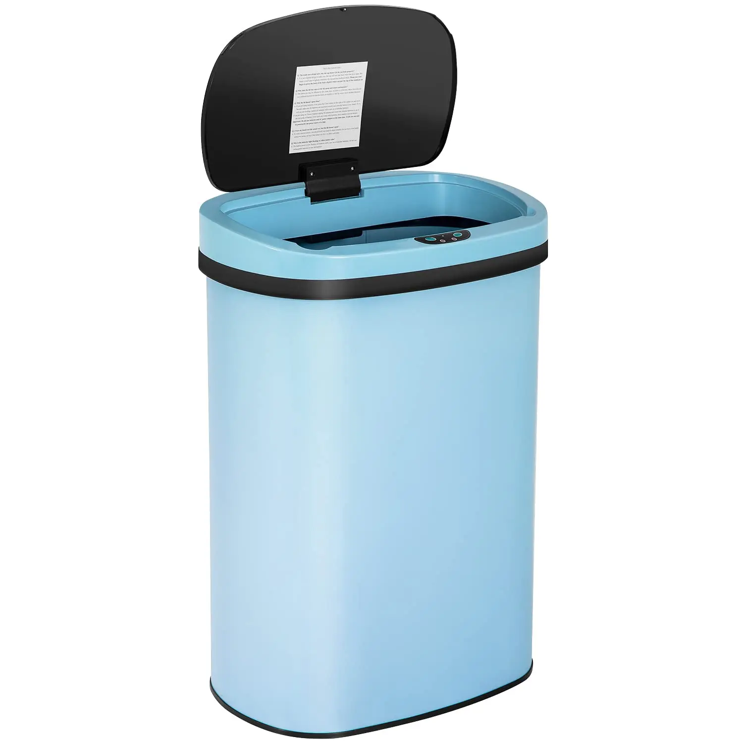 

13 Gallon Motion Sensor Trash Can Stainless Steel Kitchen Garbage Bin with Lid Blue