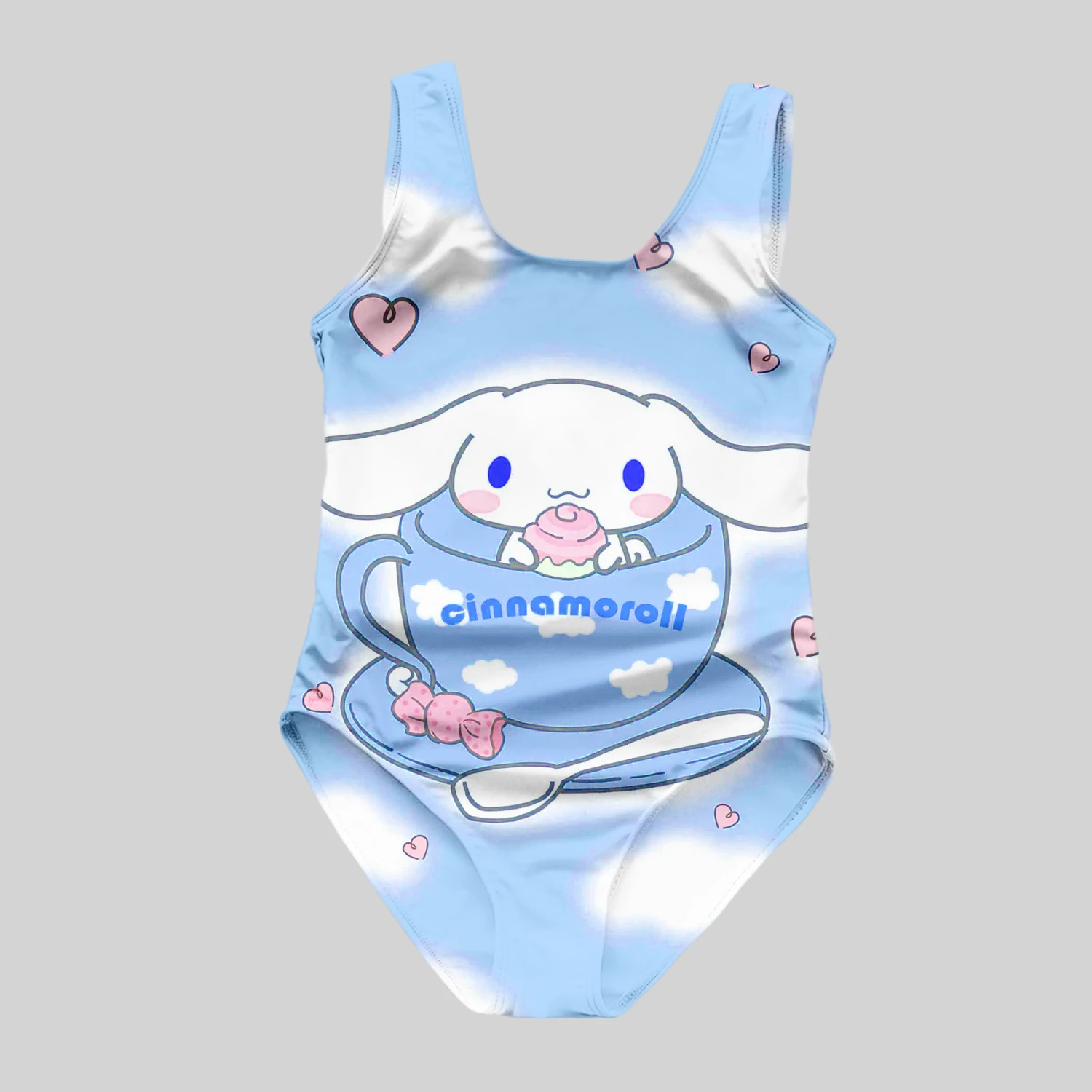 Miniso Cute Children\'s One-Piece Swimsuit Cinnamoroll 3d Print Girls Women Swimsuit Soft Breathable Kids Summer Seaside Clothes