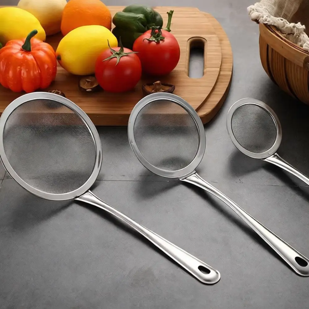 Deepened Filter Spoon Stainless Steel Mesh Colander Wide Rim Oil Skimmer Strainer Kitchen Tool For Cooking Food Sieves