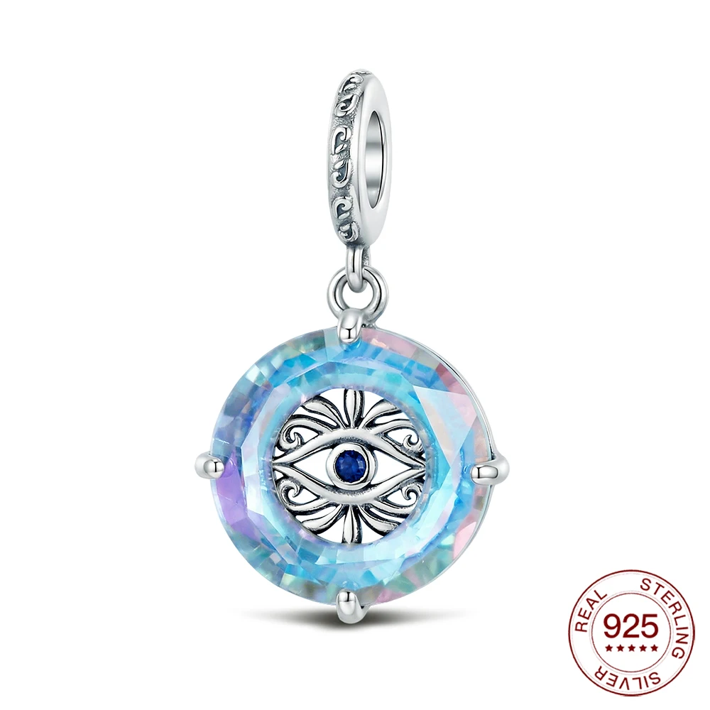 925 Sterling Silver Charm Eye Angel Halo Pendant Fit Bracelet Diy For Women Elegant Fashion Jewelry Graduation Travel Gifts