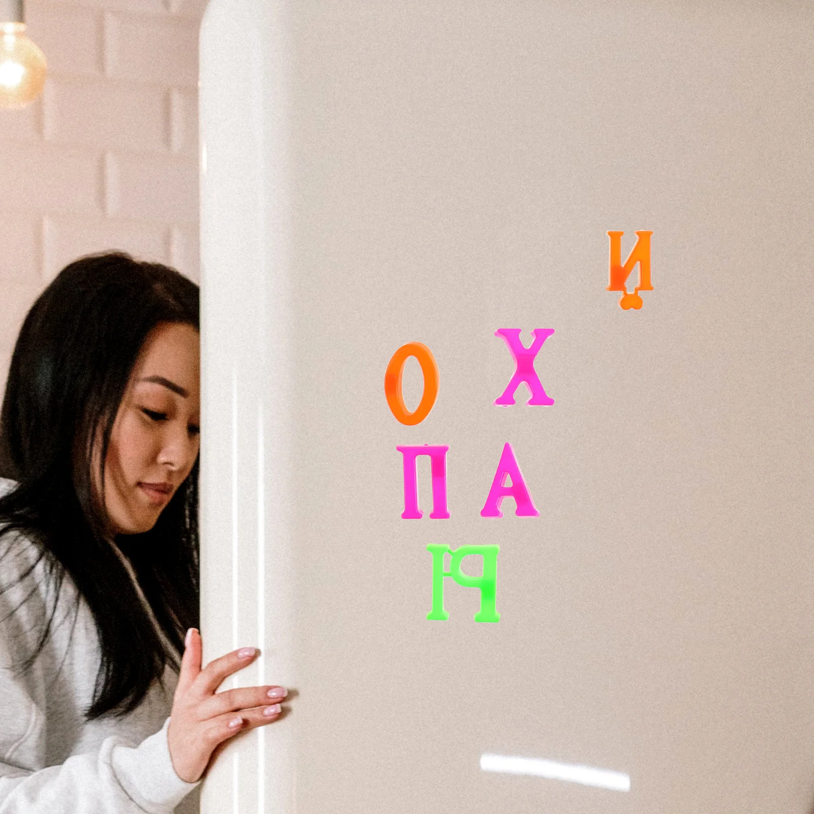 2 세트 자석 알파벳 문자 플라스틱 문자 스티커 러시아어 학습 냉장고 장식 교육용