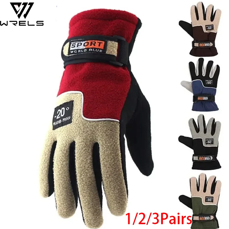 Thickened Thermal Warm Gloves Full Finger Winter Unisex Windproof Hiking Gloves Thermal Motorcycle Cycling Skiing Gloves
