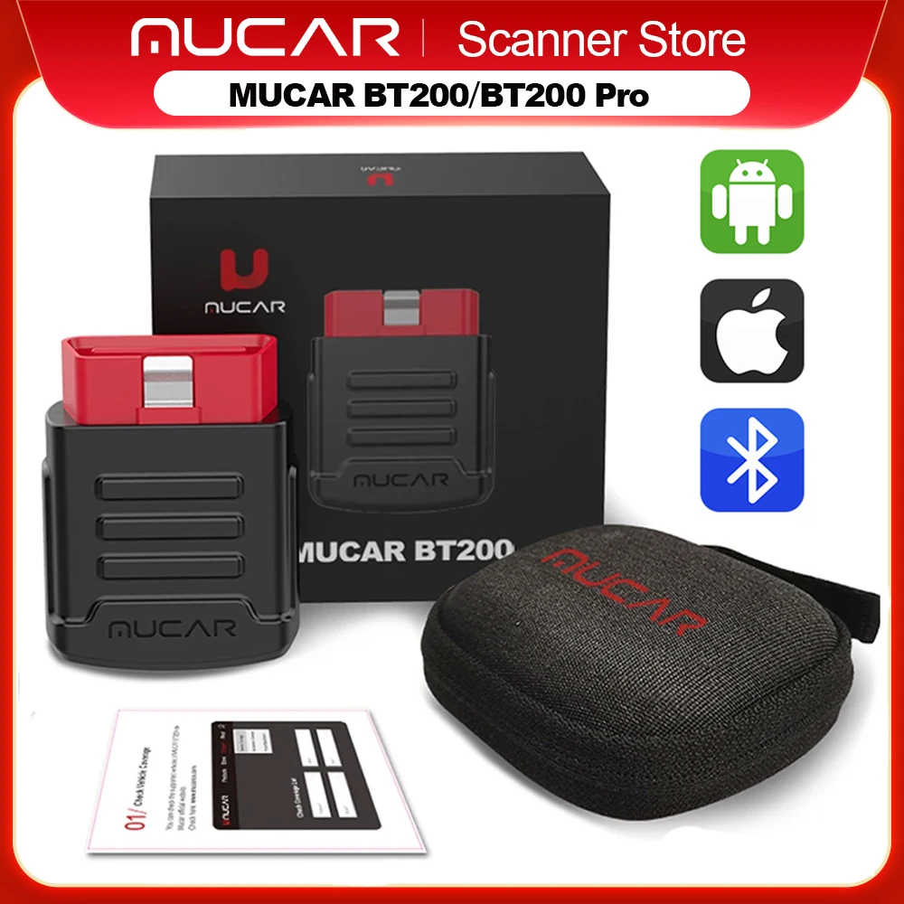 MUCAR BT200/BT200 Pro OBD2 Diagnostic Tool Full System Diagnosis for all cars  Old Version stock clearance