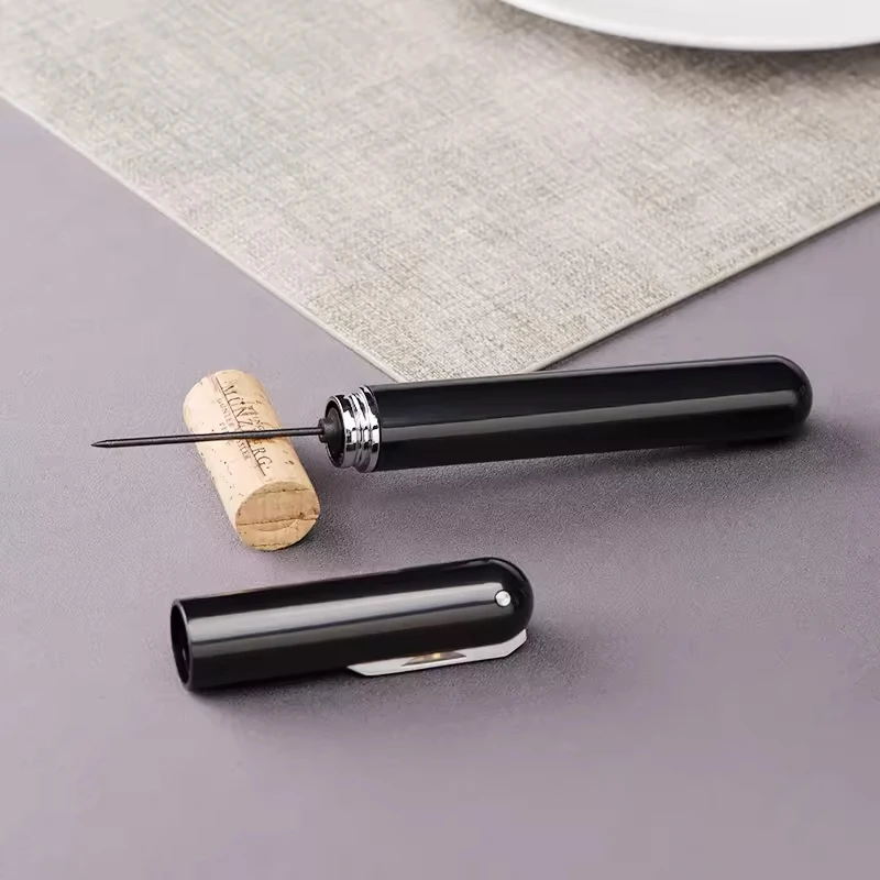 2-in-1 Tragbarer Handluftpumpen-Korkenzieher, Einfach zu Bedienender Weinöffner mit Folienabschneider – Detail 6