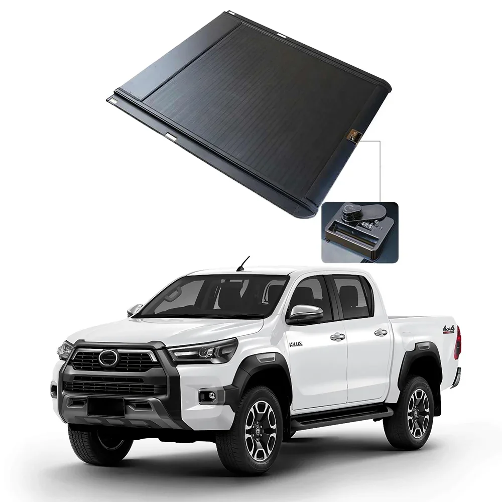 

Retractable Pickup Truck Hard Bed Cover Roller Lid Tonneau Cover Aluminum Alloy for Hilux Revo/trd/adventure 2015-2023