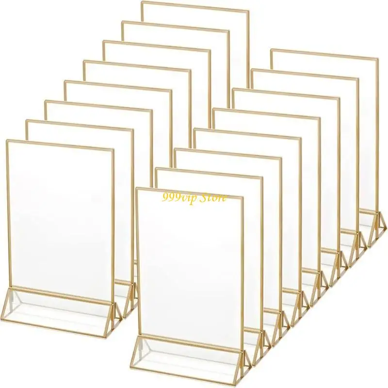 C90C Acrylic Poster Stand Clear Acrylic Sign Holder T Acrylic Display Stand for Poster Office Store Restaurant Hotel