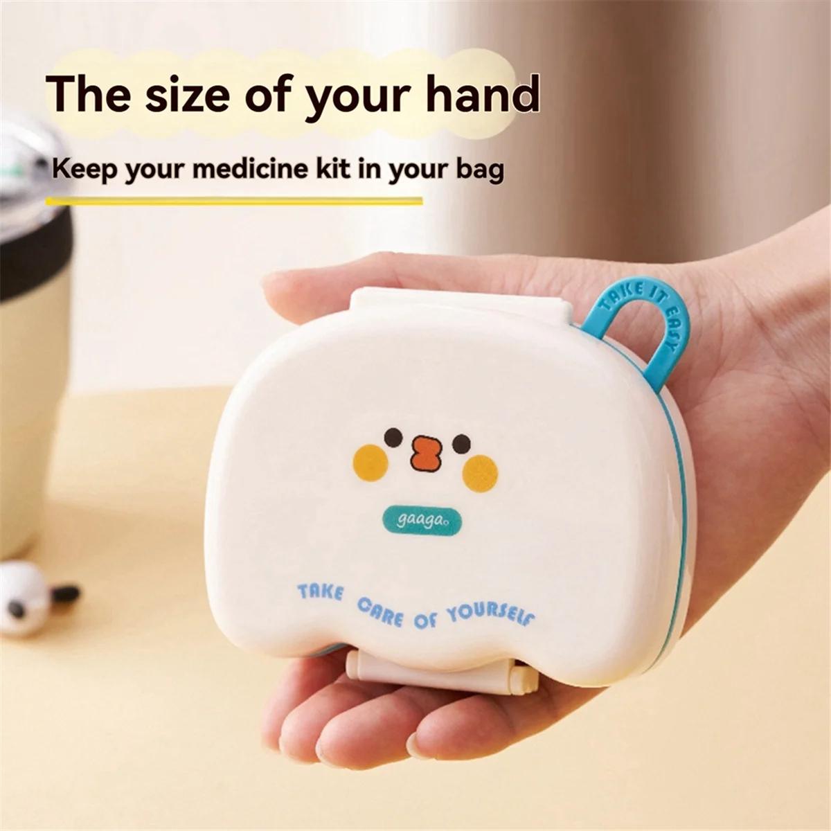 HHTL-Boîte à Médicaments Ronde Portable en Plastique, 2 Pièces, Dessin Animé Mignon, Scellée, Humidité, Rangement Multi-Compartiments