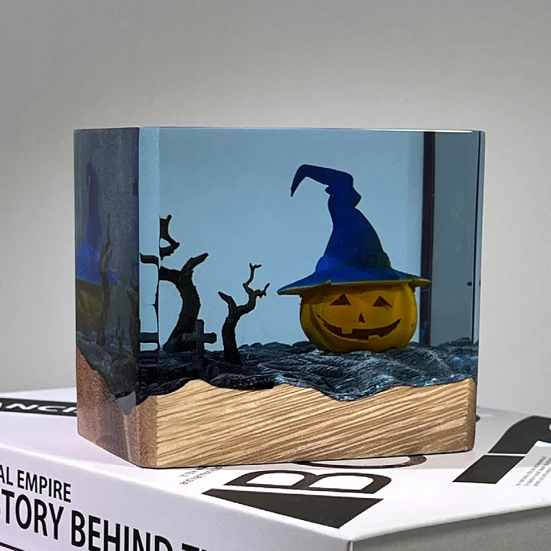 Night light ornament Halloween pumpkin dead wood popular modern creative crystal epoxy resin crafts