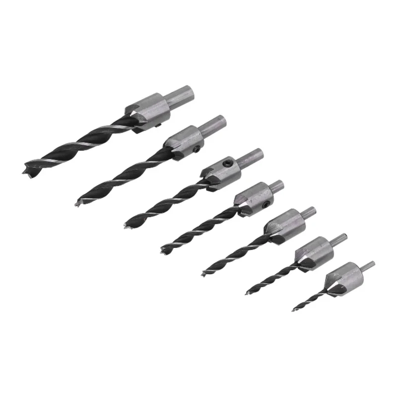 

Wood Countersunk Drill Bit Set High Speed Steel Carpentry Reamer For Woodworking Bench Drills Hand Drills