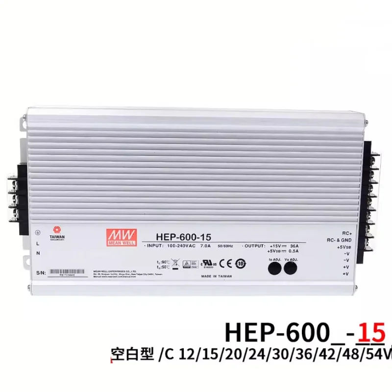 MEAN WELL HEP-600/600C Switching Power Supply 12/15/20/24/30/36/42/48/54 V Supply W