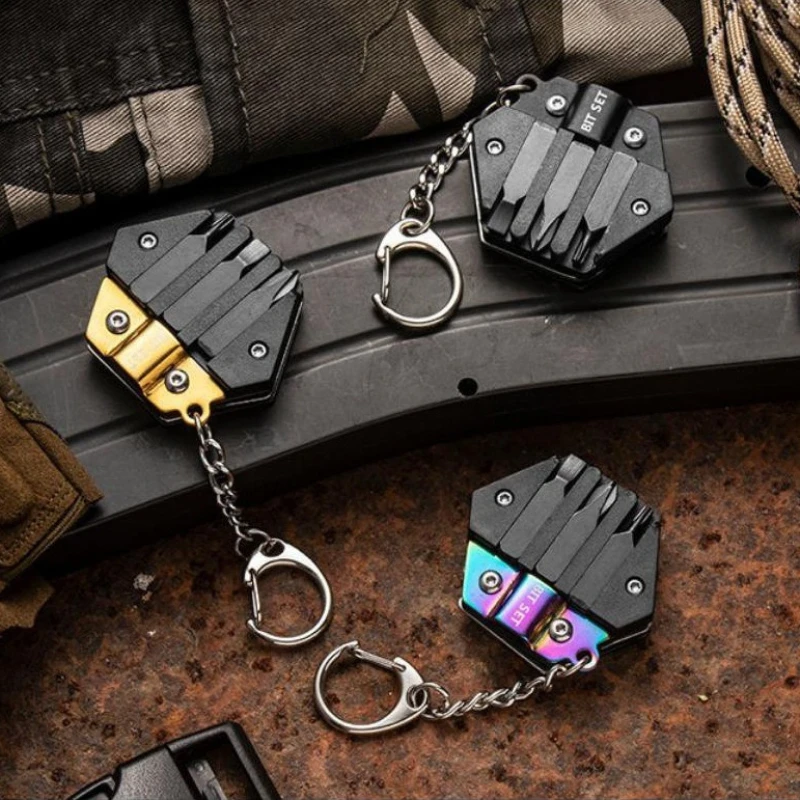 

Multifunctional Hexagon Coin Outdoor EDC Tool Hexagon Folding Coin Knife Keychain Screwdriver Pocket Fold Mini coltello Gear Pee